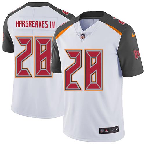 Nike Buccaneers #28 Vernon Hargreaves III White Men's Stitched NFL Vapor Untouchable Limited Jersey - Click Image to Close